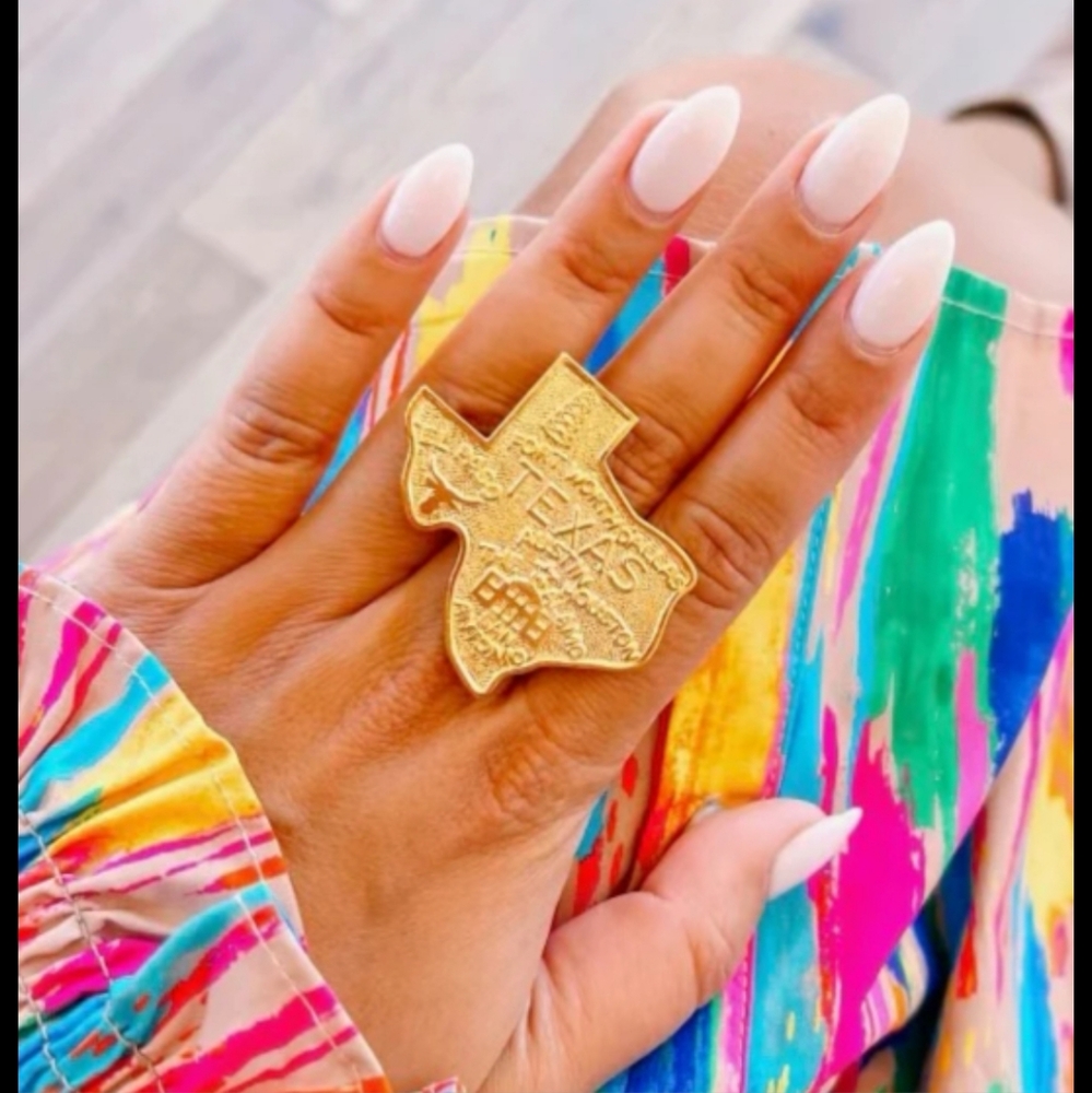 Gold Texas Ring adjustable band